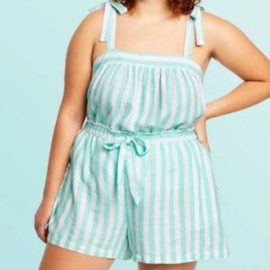 NWT Stoney Clover High-Rise Shorts, Green Stripe, 4X